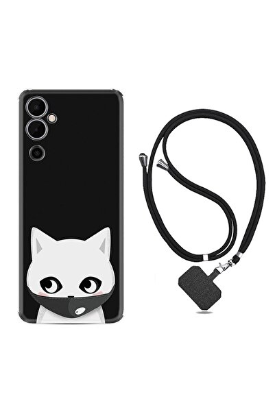 TECNO Pova Neo 2 Kılıf Ipli Boyun Askılı Desenli Silikon Pandemi Cat 1729