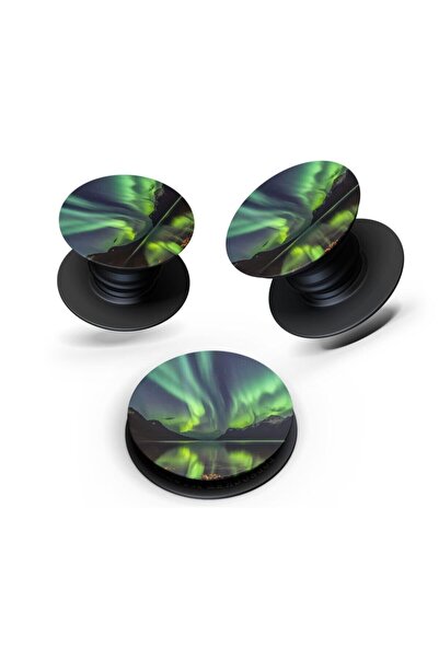 Kılıfland Desenli Pop Socket Kuzey Işıkları Telefon Parmak Tutucu Popsocket S...