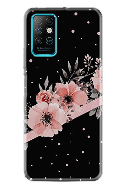 Kılıfland Infınıx Note 8 Kılıf Desenli Silikon Kılıf Siyah Şerit Mermer 1423