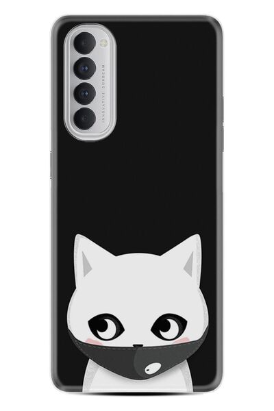 Kılıfland Oppo Reno 4 Pro Kılıf Silikon Desen Özel Seri Pandemi Cat 1729