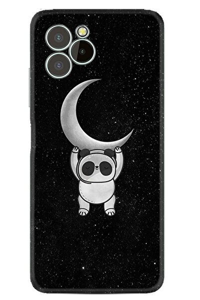 oukitel C21 Pro Kılıf Resimli Desenli Silikon Platinium Series Panda Moon 1811