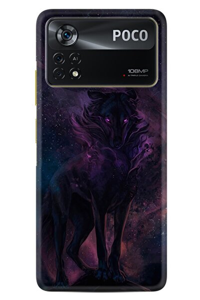 Kılıfland Xiaomi Poco X4 Pro 5g Kılıf Silikon Desen Özel Seri Black Purple Wo...