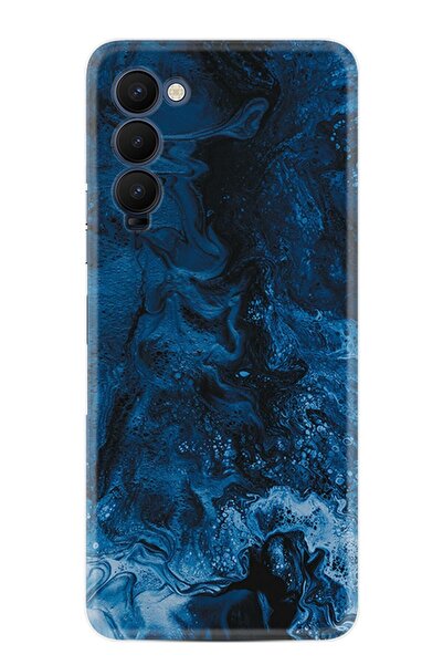TECNO Camon 18 Premier Kılıf Silikon Desen Özel Seri Blue Zigzag 1687