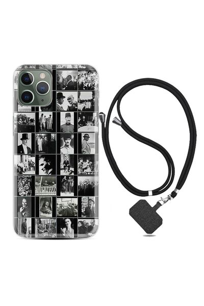 Kılıfland Apple Iphone 13 Pro Max Kılıf Desenli Silikon Boyun Askılı Atatürk ...