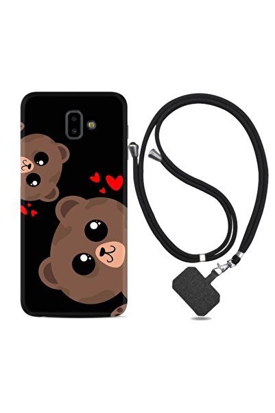 Kılıfland Samsung Galaxy J6 Plus Kılıf Desenli Silikon Ipli Boyun Askılı Love Animals 1780