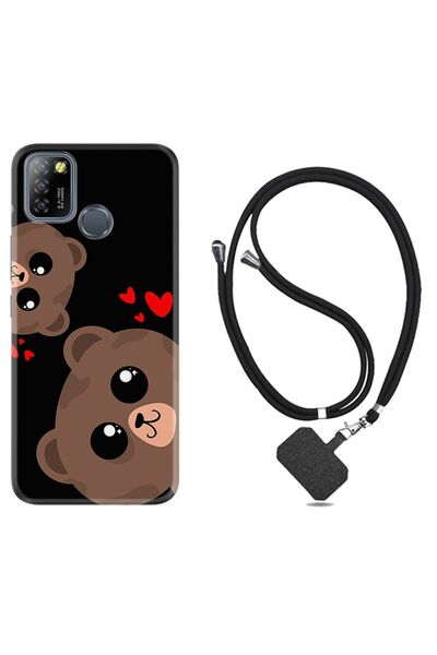 Kılıfland Infinix Smart 5 Kılıf Silikon Desen Boyun Askılı Love Animals 1780