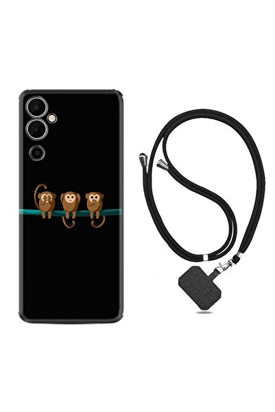 TECNO Pova 4 Kılıf Ipli Boyun Askılı Desenli Silikon Üç Maymun 1871