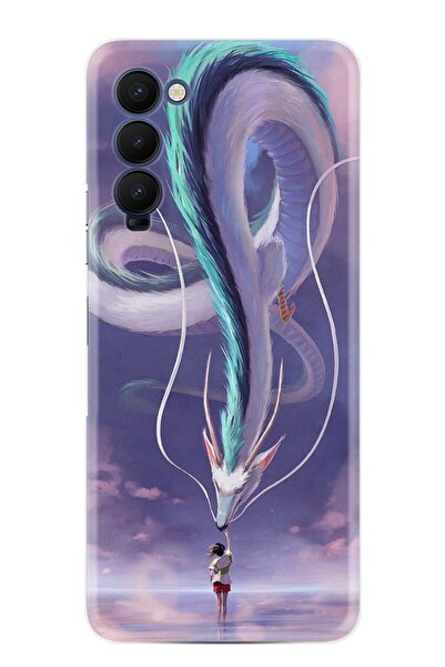 TECNO Camon 18p Kılıf Silikon Desen Özel Seri Kız Ve Ejderha 1742