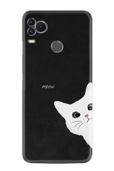 omix X400 Kılıf Resimli Desenli Silikon Platinium Series Çılgın Kedi 1895