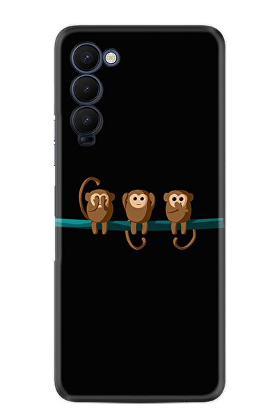 TECNO Camon 18 Premier Kılıf Resimli Desenli Silikon Platinium Series Üç Maym...