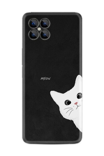 omix X600 Kılıf Resimli Desenli Silikon Platinium Series Çılgın Kedi 1895