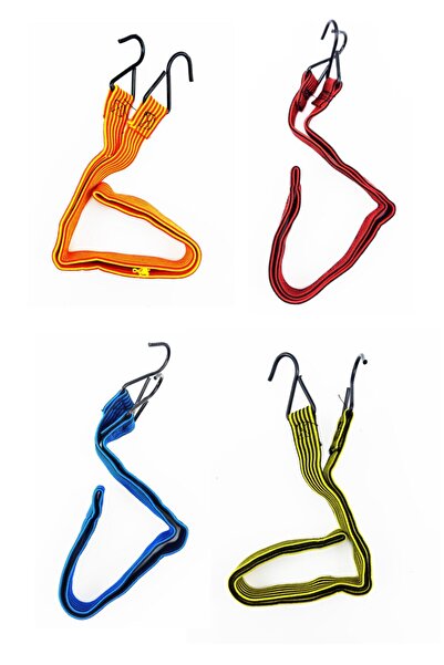 KL HOME 250cm Uzar-4 Adet Yassı Tip Bagaj Lastik - 85-90 Cm Demir Kancalı