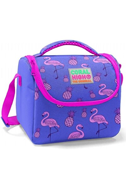 Coral High Girl's Lavender Flamingo School Lunchbox - Thermal Insulated