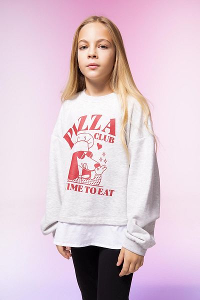DeFacto Printed Sweatshirt and Tights for Girls - Set of 2 B3102a823au