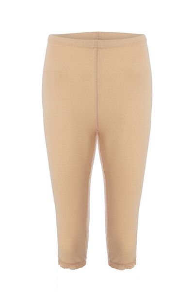 TOLIN Γυναικεία δαντέλα Bermuda Capri - 100% βαμβάκι, γυμνό, καλσόν 422