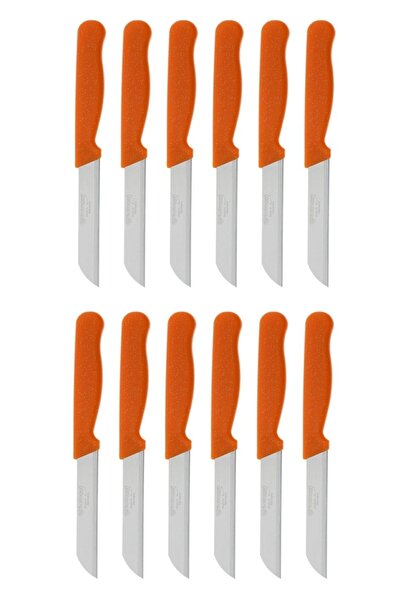 Solingen Sas Hausgerate Meyve Sebze Bıçak Seti 12 Lı Simli Turuncu