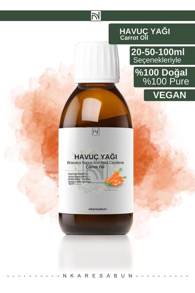 nkare 100 ml 100% Natural Carrot Oil - Protective and Free Carrot Oil