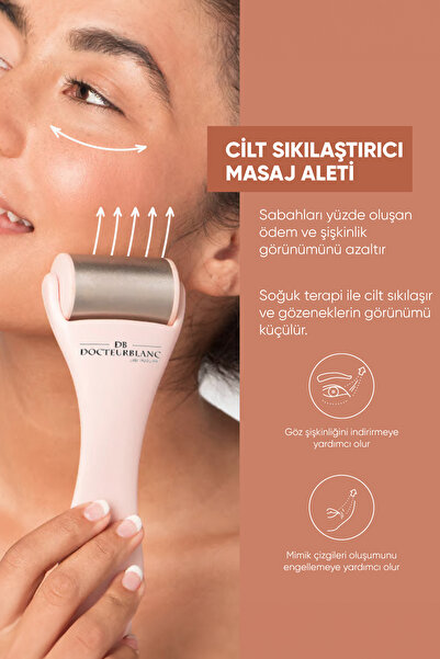 docteur blanc Ice Roller Buz Terapisi Cilt Sıkılaştırıcı Masaj Aleti Pembe