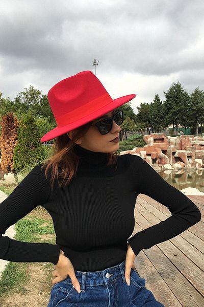 Külah Red Fedora Hat