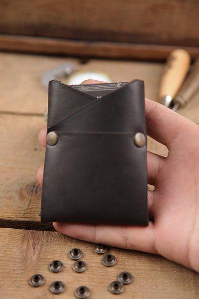New Coast Leather 1900's Απλή ανδρική κάρτα - Γνήσιο δέρμα Χειροποίητο