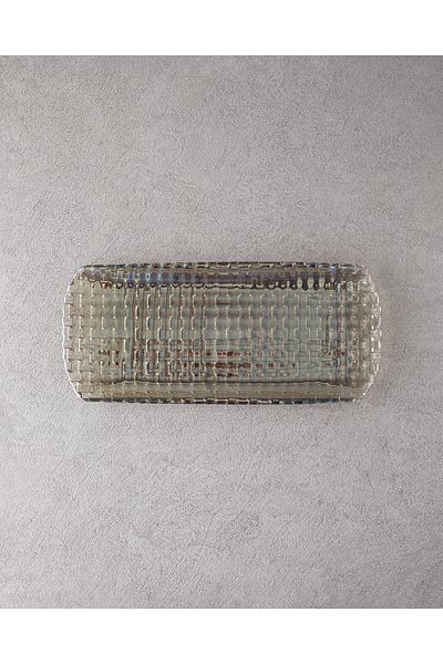 English Home Alvin Anthracite Glass Boat Plate - 40x18 cm