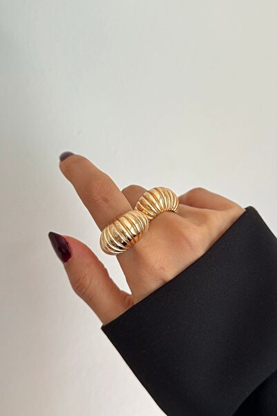 Lavian Accessories Vintage Double Gold Renk Yüzük