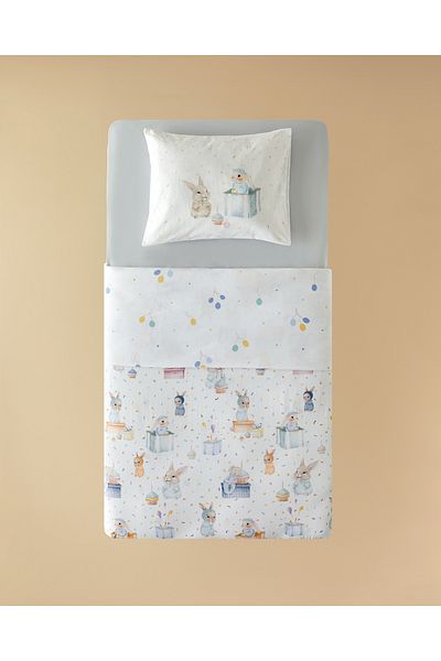 English Home Blue Pretty Bunny pamut baba paplanhuzat szett
