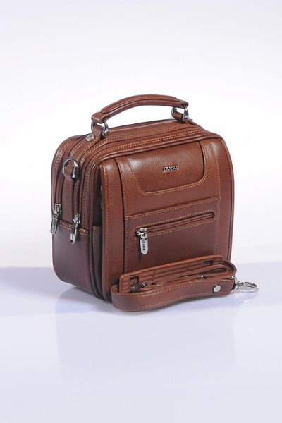 Grande 4605 100% Genuine Leather Men's Handbag Crossbody Bag Brown