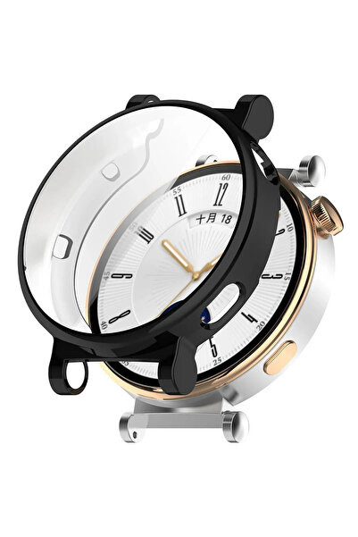 Fibaks Huawei Watch GT4 41mm Uyumlu Kasa ve Ekran Koruyucu 360 Tam Koruma Sil...