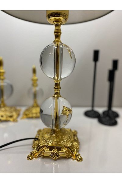 asellus Safderun Series Crystal Glass 2 Ball Lampshade, Table Lamp, Lux Lampshade, Home Gift Lampshade