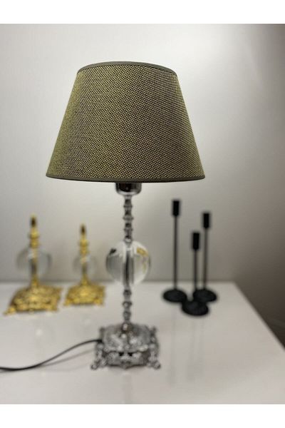 asellus Safderun Series Crystal Glass Lampshade, Chrome (silver) Table Lamp, Lux Lampshade, Home Gift Aba