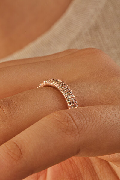 Joy of Jade Sunshine Tamtur Yüzük 1 mikron Rose Altın Kaplama - Champaigne