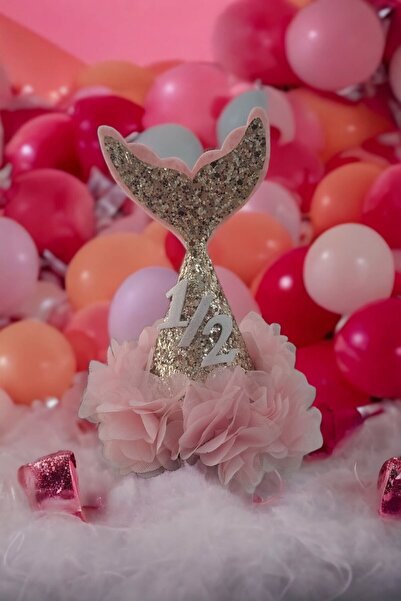 damlakids 1 yaş doğum günü tacı Gold pudra 1/2