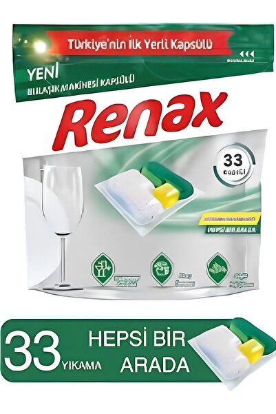 Renax Hepsi Bir Arada Bulaşık Makinesi Kapsülü 33'lü