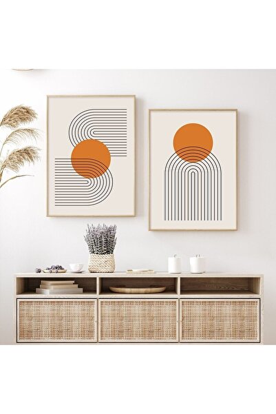 woodhomeworks Ahşap Çerçeveli 2 Li Soyut Dekoratif Tablo Qmmt35