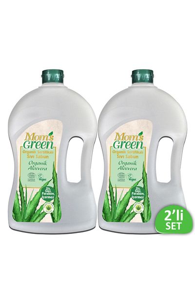 Mom's Green Set of 2 Organic Certified Liquid Soap - Organic Aloe Vera 1500 ml *2 Pieces