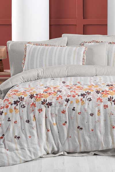 Sarev Παπλωματοθήκη Catalina Beige Μονό Μουσελίνα - Σετ Comfort Mood 100% Cotton