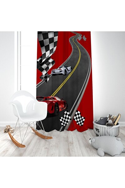 EVSEHOMES Cortina de fundal cu o singură aripă pentru camera copiilor cu mași...