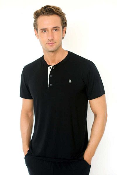 DOSXX Rise 2-Piece 1St Quality Bamboo Lycra Men's Short Sleeve Pajama Set