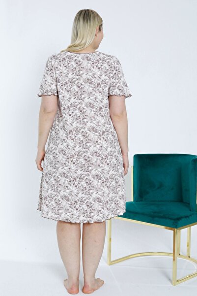 Lagertha by İntensive Cămașă de noapte din viscoză - mânecă scurtă, detaliu fundă, lycra