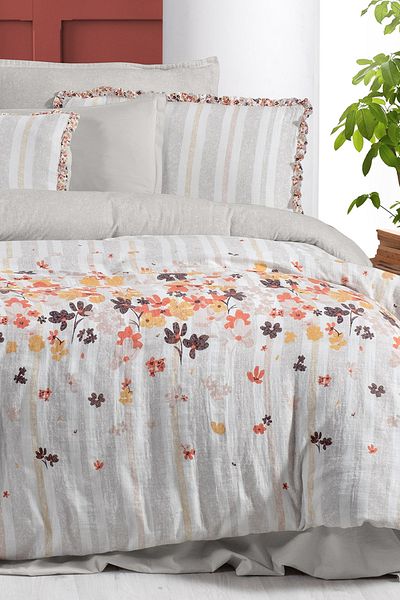 Sarev Παπλωματοθήκη Catalina Beige Μονό Μουσελίνα - Σετ Comfort Mood 100% Cotton