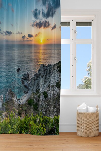 EVSEHOMES PERDEAU DE FOLOSĂ CU O ARIPI DE IMPRIMARE DIGITALĂ PEISAJ MARIN