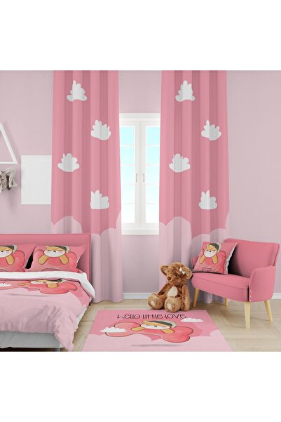 EVSEHOMES Спальний комплект для дитячої кімнати «Сплячий песик» (штори, покри...