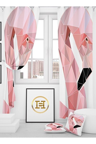 EVSEHOMES Cortina de fundal cu lebădă roz