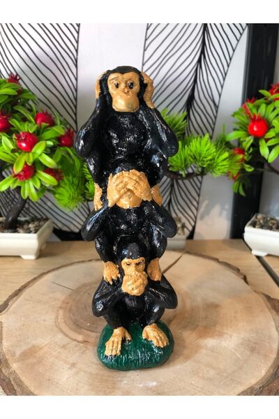 Atak Hediyelik Dekoratif Üç Maymun Biblo Polyester