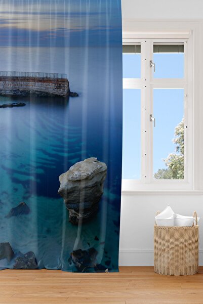 EVSEHOMES PERDEAU DE FOLOSĂ CU O ARIPI DE IMPRIMARE DIGITALĂ PEISAJ MARIN