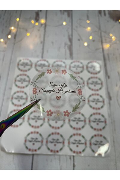 eylülün etiket fabrikası Sizin Için Sevgiyle Hazırlandı Çiçekli Model Şeffaf ...