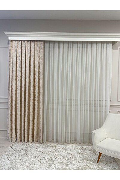 Brillant Μοντέρνα υφή 1/2,5 πλέγματος - Κουρτίνα από τούλι εκρού