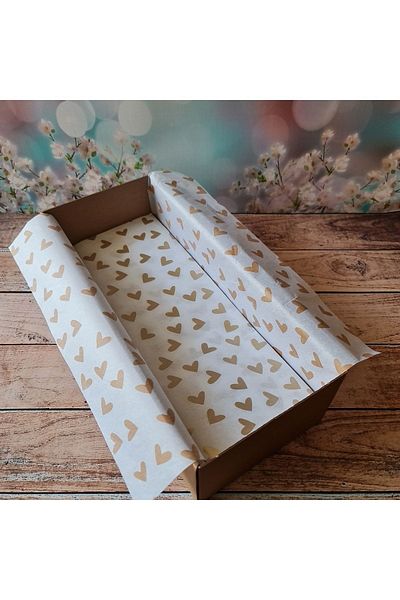 eylülün etiket fabrikası Gold Hearted Pelur Paper / Packaging Paper 50 Pieces
