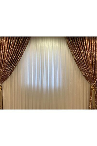 NİVEMESHOME Beyaz Pırlanta Tül Perde 1/3 Sık Pile